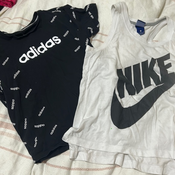 nike short top is a small and Adidas tank is a medium - Picture 1 of 1